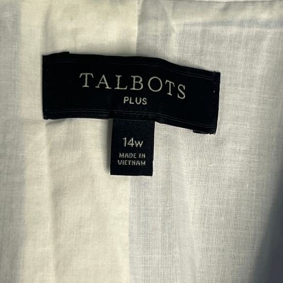 Talbots Size 14 Classic Summer Seersucker Blazer Jacket Lined Cotton Washable - Picture 11 of 13